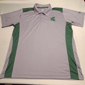Michigan State Spartans Polo Mens XL Spartan Logo Embroidered Golf Core Casual